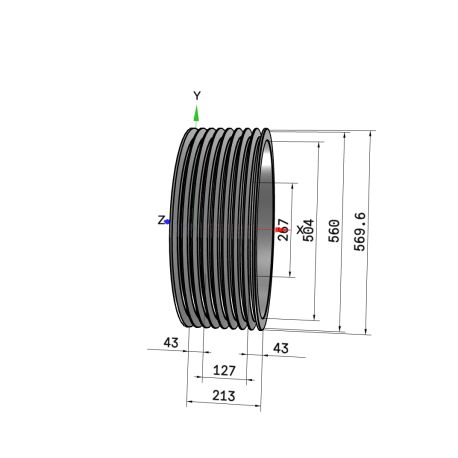 Poulie trapézoïdale SPC / C - 8 gorges - Ø560 mm - Moyeu amovible 5050 - Fonte