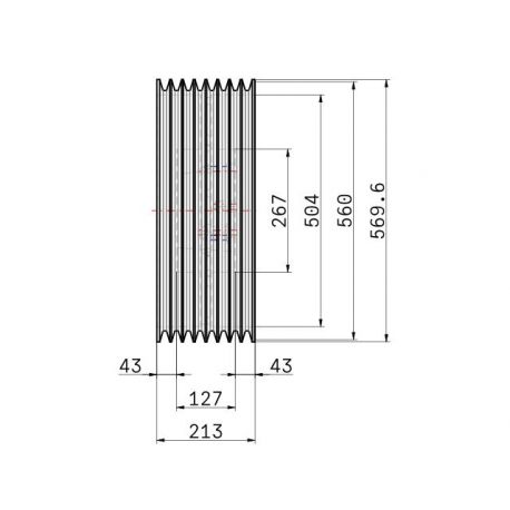 Poulie trapézoïdale SPC / C - 8 gorges - Ø560 mm - Moyeu amovible 5050 - Fonte