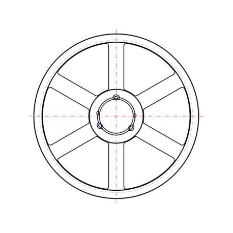 Poulie trapézoïdale SPC / C - 3 gorges - Ø630 mm - Moyeu amovible 4040 - Fonte