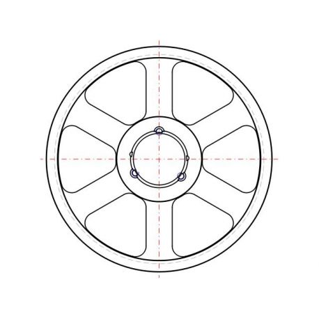 Poulie trapézoïdale SPC / C - 4 gorges - Ø630 mm - Moyeu amovible4545 - Fonte