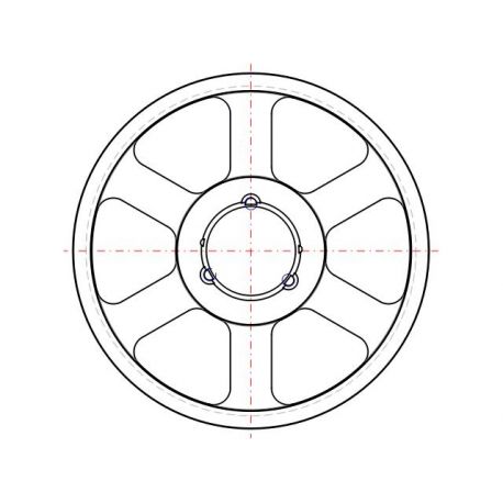 Poulie trapézoïdale SPC / C - 6 gorges - Ø630 mm - Moyeu amovible 5050 - Fonte