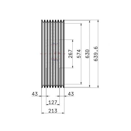 Poulie trapézoïdale SPC / C - 8 gorges - Ø630 mm - Moyeu amovible 5050 - Fonte