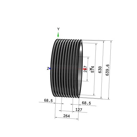 Poulie trapézoïdale SPC / C - 10 gorges - Ø630 mm - Moyeu amovible 5050 - Fonte
