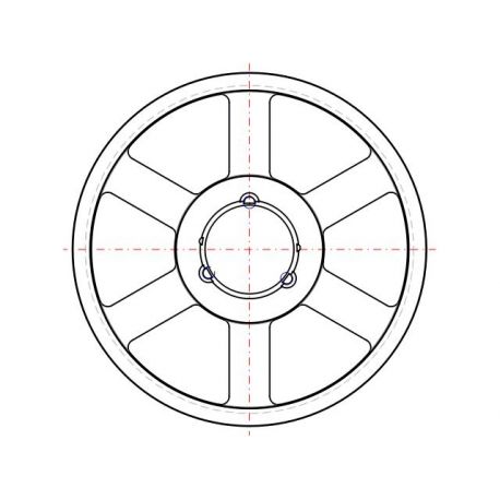 Poulie trapézoïdale SPC / C - 10 gorges - Ø630 mm - Moyeu amovible 5050 - Fonte