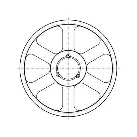 Poulie trapézoïdale SPC / C - 6 gorges - Ø710 mm - Moyeu amovible 5050 - Fonte