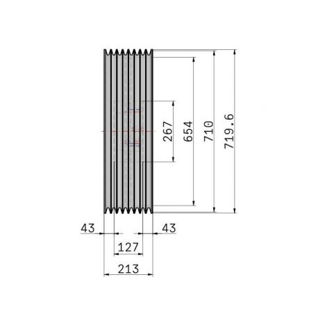 Poulie trapézoïdale SPC / C - 8 gorges - Ø710 mm - Moyeu amovible 5050 - Fonte