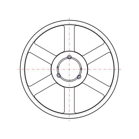 Poulie trapézoïdale SPC / C - 8 gorges - Ø710 mm - Moyeu amovible 5050 - Fonte