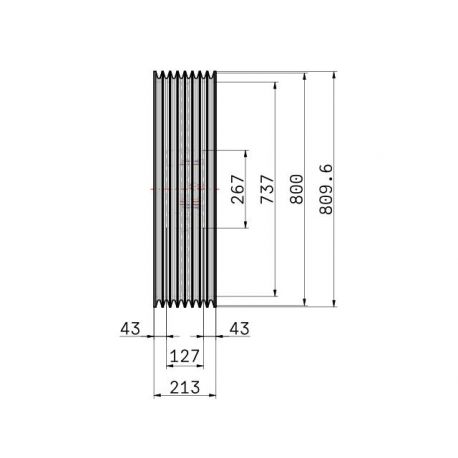 Poulie trapézoïdale SPC / C - 8 gorges - Ø800 mm - Moyeu amovible 5050 - Fonte