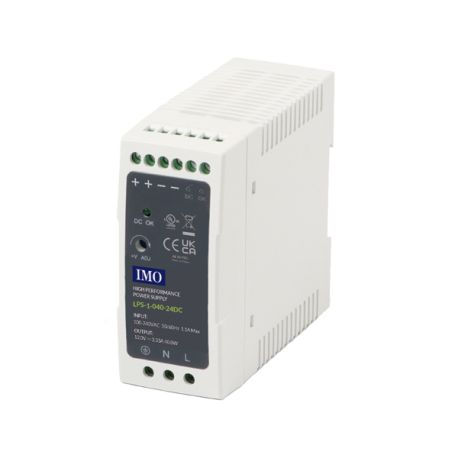 Alimentation à découpage 40W, 24VDC, 1.7A, autoprotégée, Montage rail DIN - LPS104024DC IMO