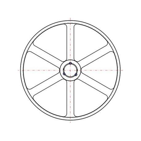 Poulie trapézoïdale SPC / C - 3 gorges - Ø1250 mm - Moyeu amovible 5050 - Fonte
