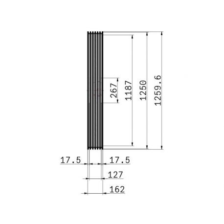 Poulie trapézoïdale SPC / C - 6 gorges - Ø1250 mm - Moyeu amovible 5050 - Fonte