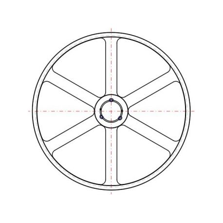 Poulie trapézoïdale SPC / C - 6 gorges - Ø1250 mm - Moyeu amovible 5050 - Fonte