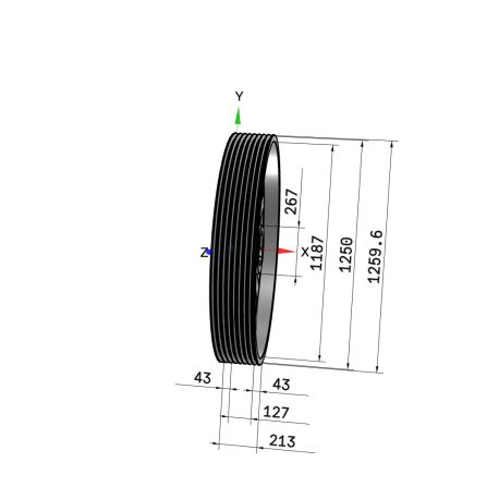 Poulie trapézoïdale SPC / C - 8 gorges - Ø1250 mm - Moyeu amovible 5050 - Fonte