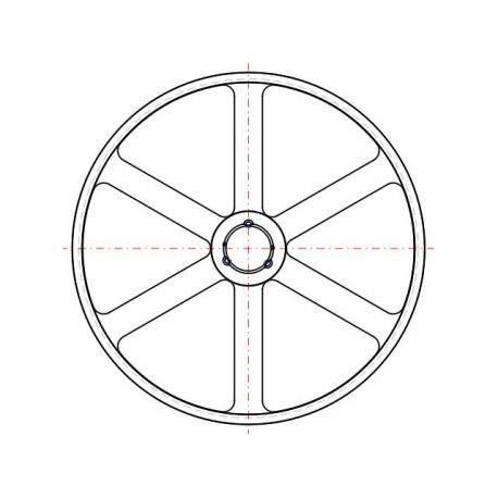 Poulie trapézoïdale SPC / C - 8 gorges - Ø1250 mm - Moyeu amovible 5050 - Fonte