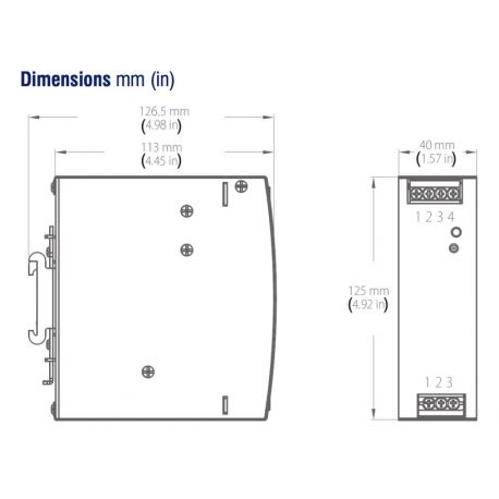Alimentation à découpage 120W, 12VDC, 10A, autoprotégée, Montage rail DIN - LPS112012DC IMO