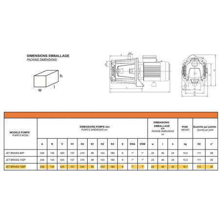 JET BRASS-150P - Pompe de surface
