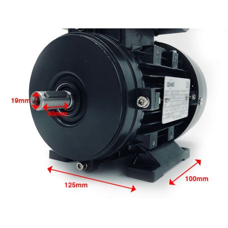 Moteur monophasé CEMER MYTE B3, 0.55 KW, 1500 TR/MIN, HA 80, 230V,  Alu