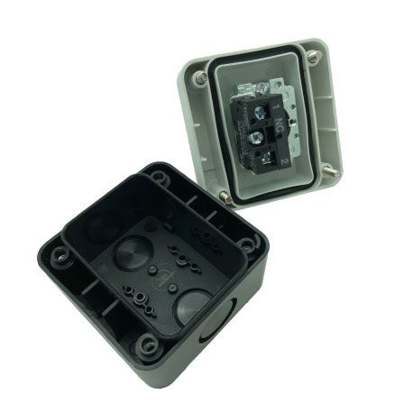 Boite un bouton - arrêt d'urgence  (AU)