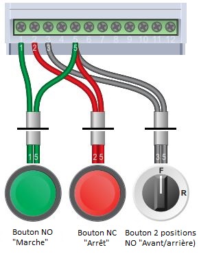 schéma branchement bouton poussoir variateur mono-tri