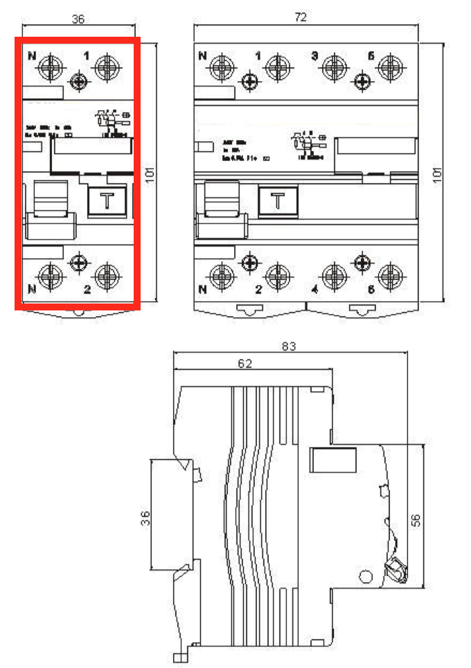 Interrupteur différentiel 63A 30mA type A NF NALTO