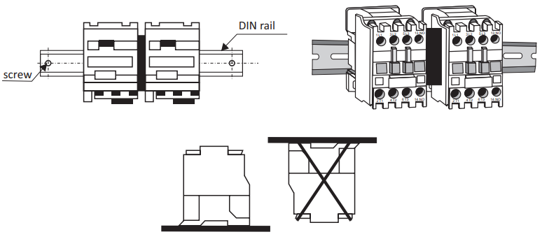 Contacteur à inversion 18A AC-3 - 3P 1NO 1NC - 230V AC 5060Hz