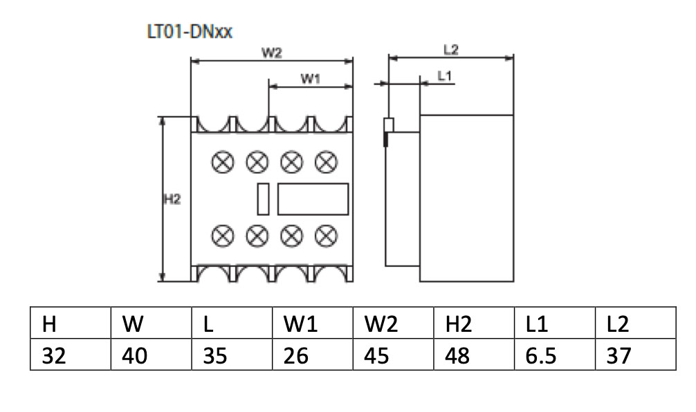 dimensions disjoncteur modulaire bipolaire 10kA