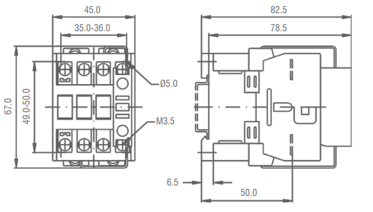 Contacteur tripolaire 18A 7.5KW, commande bobine 230VAC, 1NO, LT1