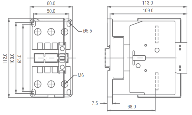 dimensions disjoncteur modulaire bipolaire 10kA