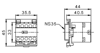 dimensions disjoncteur modulaire bipolaire 10kA