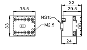 dimensions disjoncteur modulaire bipolaire 10kA