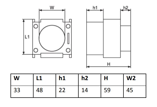 dimensions disjoncteur modulaire bipolaire 10kA