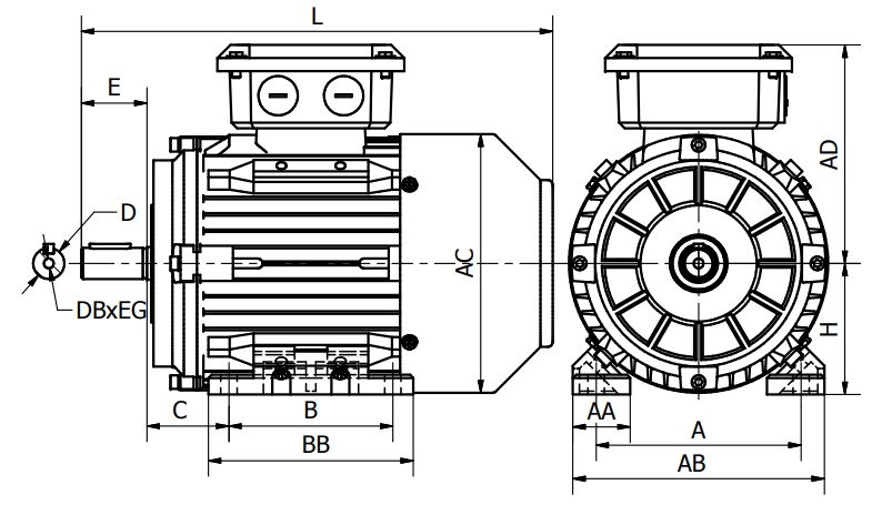 Moteur electrique ALMO ST3 1500 tr/min 315kW 230/400V B3