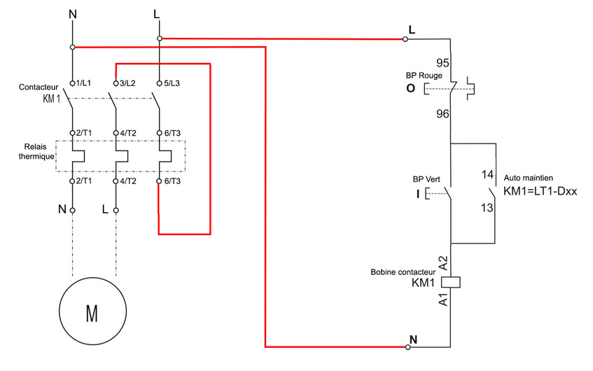 Contacteur dans coffret de commande pour moteur et pompe monophasé 230V